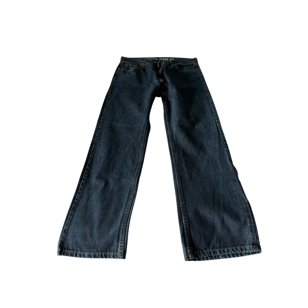 Nautica Jeans Co Mens Relaxed Fit Dark Wash Denim Jeans Blue 36x34